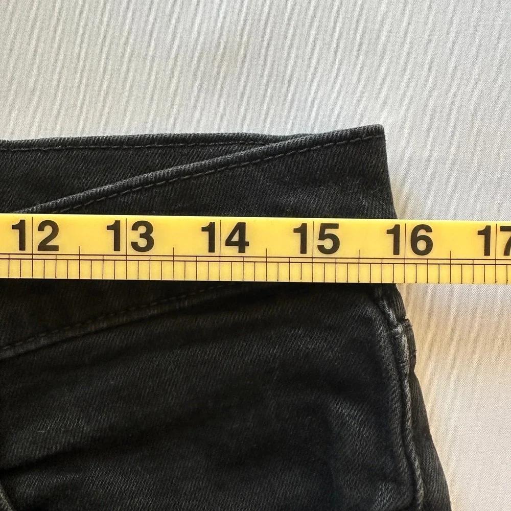 Levi's Premium 502‎ Regular Taper Black Denim Jeans Mens 32 Grunge Streetwear
